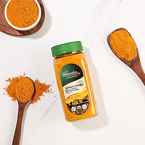 Dwaraka Organic - Turmeric Powder, 7oz, Healthy, Organic, Non GM...