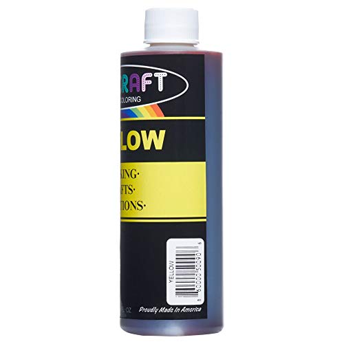 Dyecraft Yellow Food Coloring Large 8 Oz Bottle Odorless, Tast
