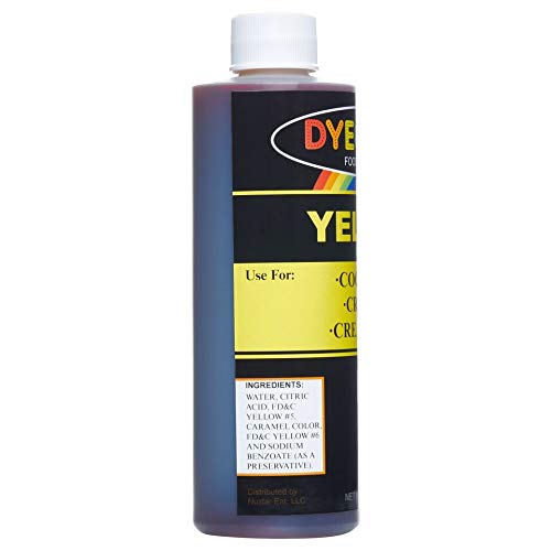 Dyecraft Yellow Food Coloring Large 8 Oz Bottle Odorless, Tast