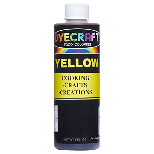 Dyecraft Yellow Food Coloring Large 8 Oz Bottle Odorless, Tast