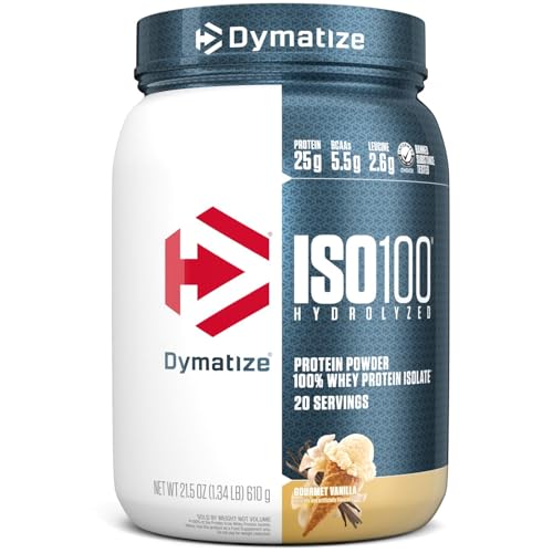 Dymatize ISO100 Whey Protein Powder Isolate, Gourmet Vanilla, 25...