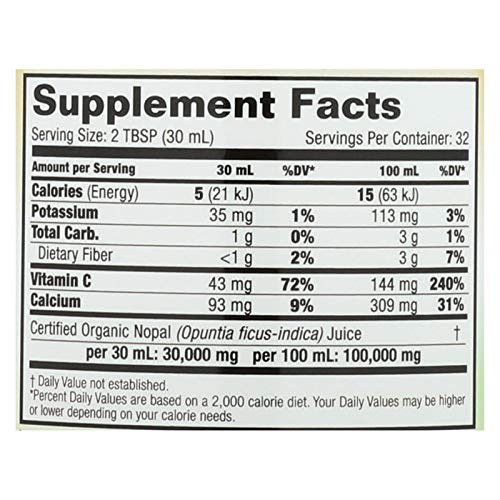 Dynamic Health Organic Certified Nopal Gold,Nopal Cactus 32Fl Oz