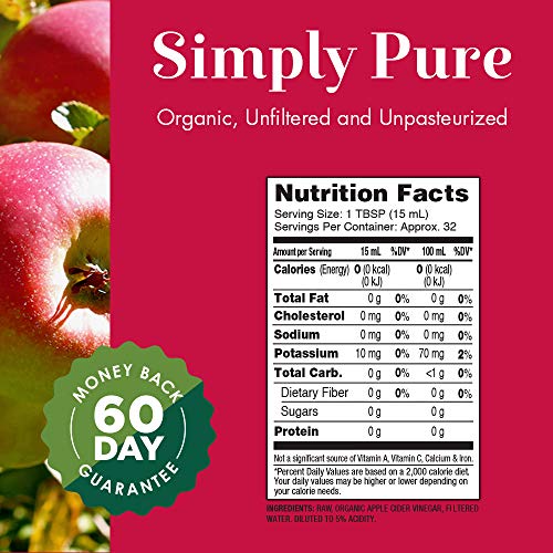 Dynamic Health Organic Cider Vinegar With Mother, Raw Apple, 16 Oz