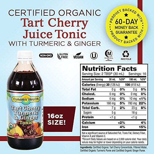 Dynamic Health Organic Tart Cherry Juice Tonic with Turmeric & G...
