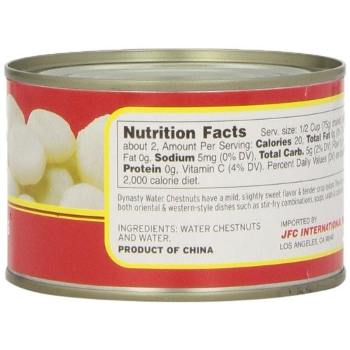 Dynasty Canned Whole Water Chestnuts, 8-Ounce Pack Of 12