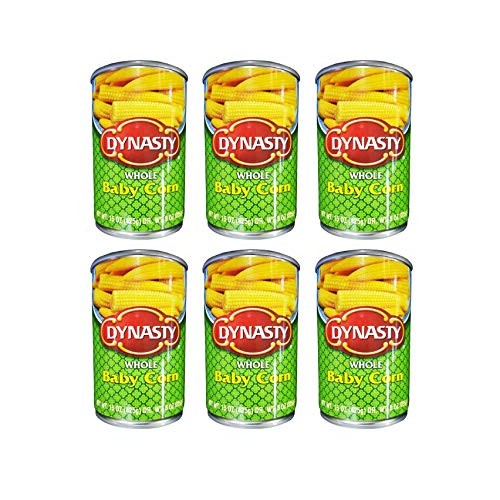 Dynasty Whole Baby Corn, 6 Pack, Total Of 90Oz