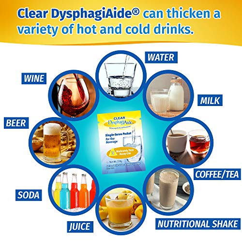 Clear Dysphagiaide Instant Beverage And Food Thickener Packets,