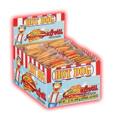 E.Frutti Hot Dog 0.31-Ounce Each, 60-Count Boxes Pack Of 6