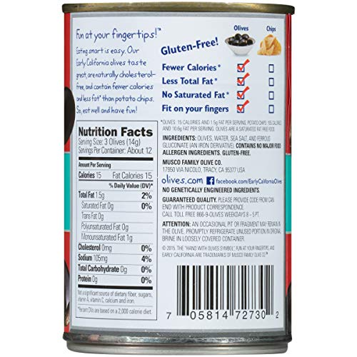 Early California 6 Oz. Ripe Pitted Extra-Large Black Olives, 12-