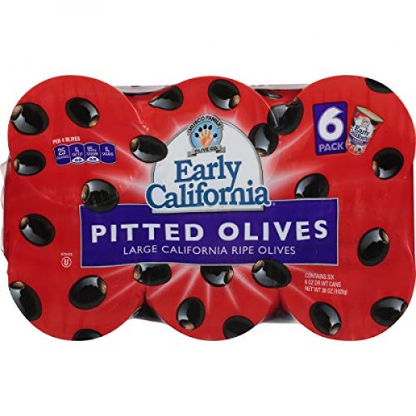 Early California 6.5 oz. Sliced Ripe Black Olives, 12-Cans