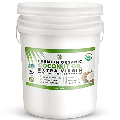 Earth Circle Organic Extra Virgin Unrefined Coconut Oil 5 Gallon