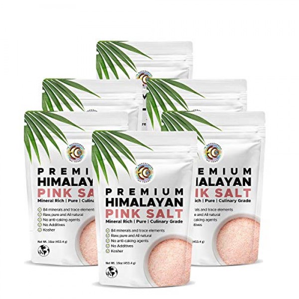 Earth Circle Organics Premium Himalayan Pink Fine Grain Salt - P...