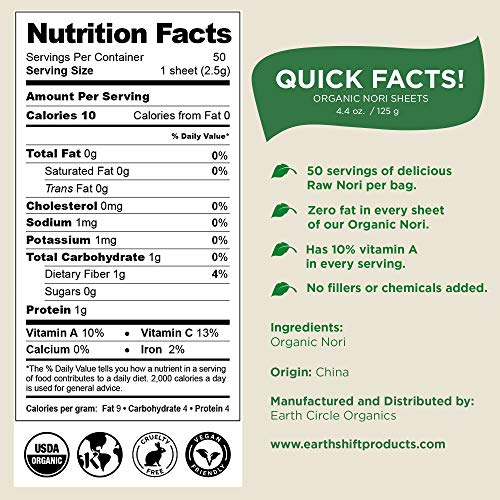 Earth Circle Organics | Raw Certified Organic Sushi Nori Seaweed
