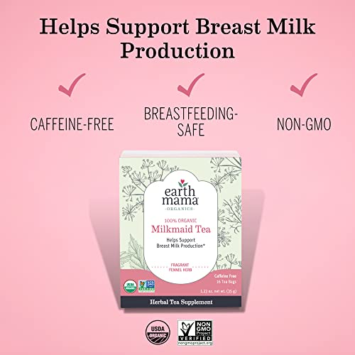 Earth Mama Milkmaid Lactation Tea | 100% Organic, Herbal Breastf...