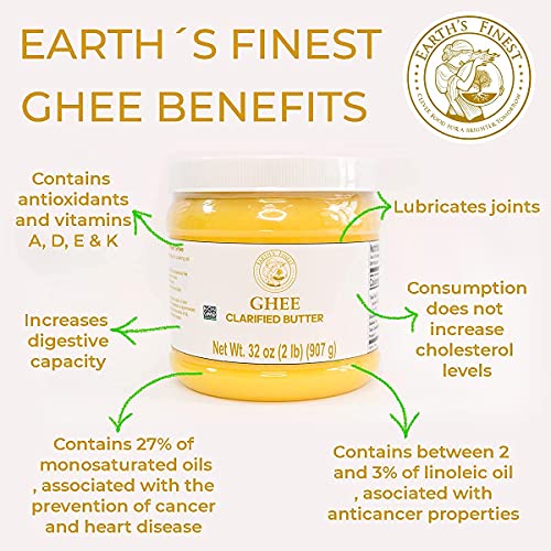 Earth´S Finest Ghee Clarified Butter– 32 Oz. Gluten Free, Lactos