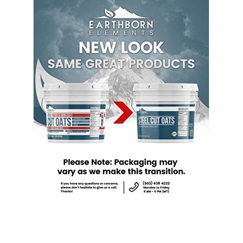 Steel Cut Oats, 1 Gallon Bucket 6 Lbs By Earthborn Elements, A