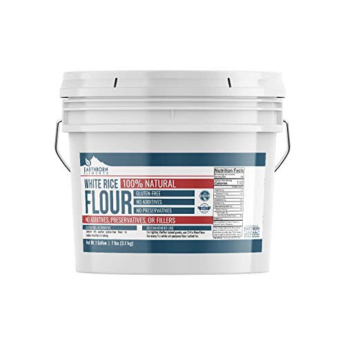 White Rice Flour 1 Gallon Bucket By Earthborn Elements, Gluten
