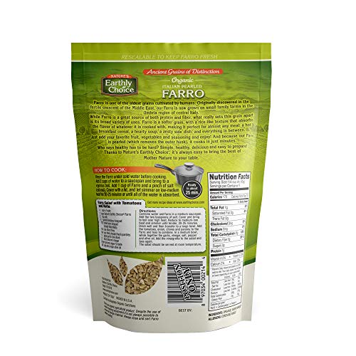 Natures Earthly Choice Italian Pearled Farro, Organic, 14-Oun