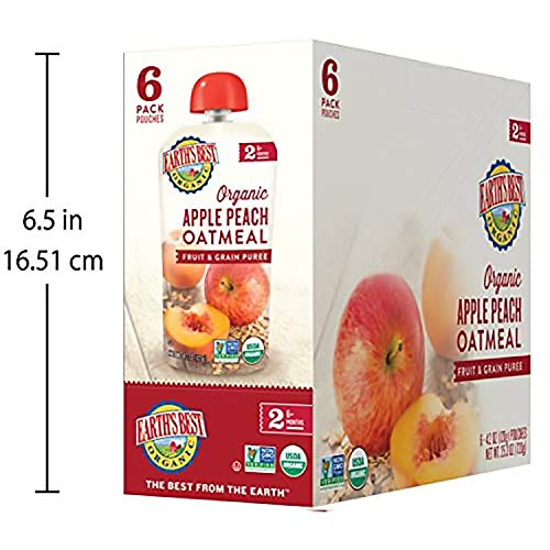 Earths Best Organic Stage 2 Baby Food, Apple Peach And Oatmeal,