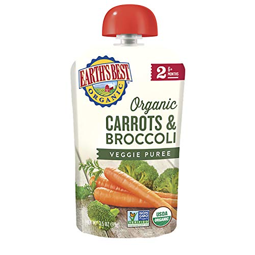 Earths Best Organic Stage 2 Baby Food, Carrots And Broccoli, 3.
