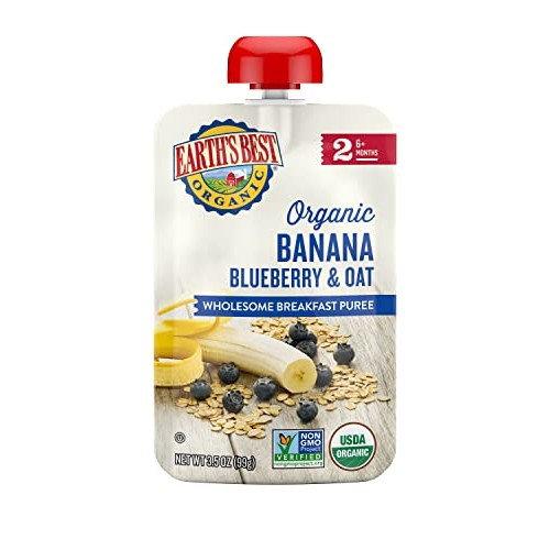 Earths Best Organic Stage 2 Baby Food, Banana Blueberry Breakfa