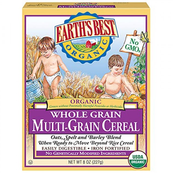 Earths Best Organic Infant Cereal, Whole Multi-Grain Cereal, 8 ...