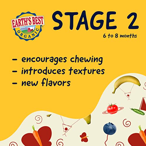 Earths Best Organic Baby Food Jars, Stage 2 Fruit Puree For Bab