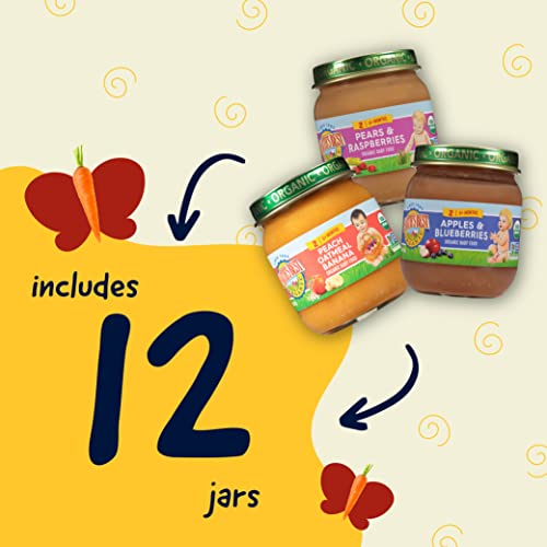 Earths Best Organic Baby Food Jars, Stage 2 Fruit Puree For Bab