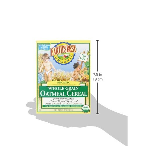 Earths Best Organic Infant Cereal, Whole Grain Oatmeal, 8 Oz. B