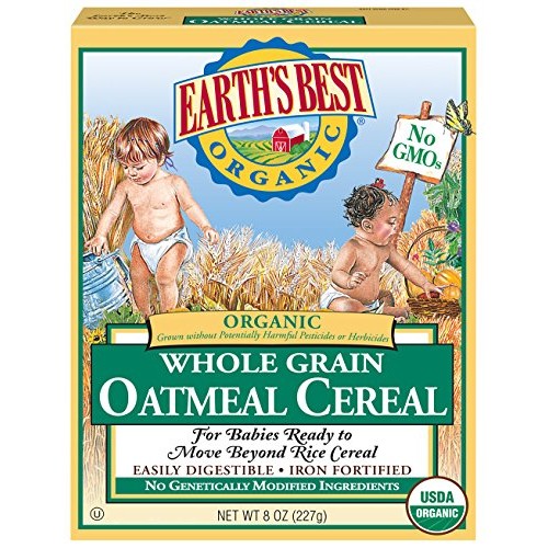 Earths Best Organic Infant Cereal, Whole Grain Oatmeal, 8 Oz. B