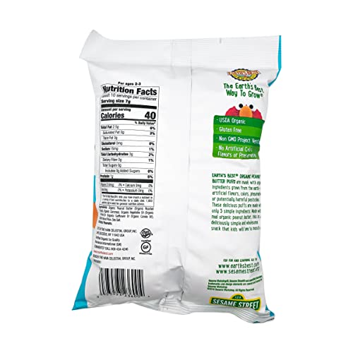 Earths Best Nut Butter Corn Puffs, 2.5 Oz