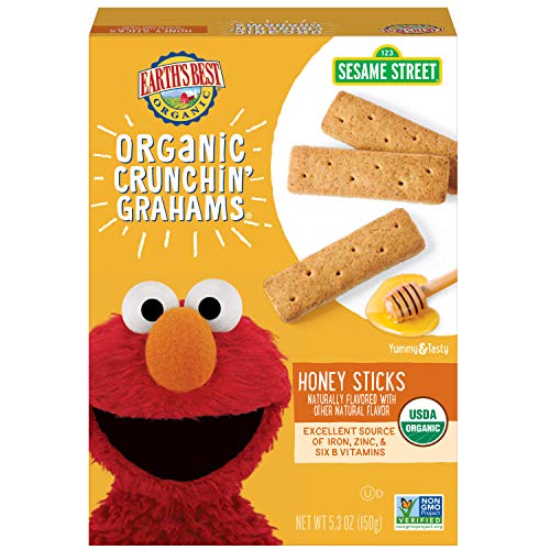 Earths Best Organic Sesame Street Toddler Crunchin Grahams, Ho