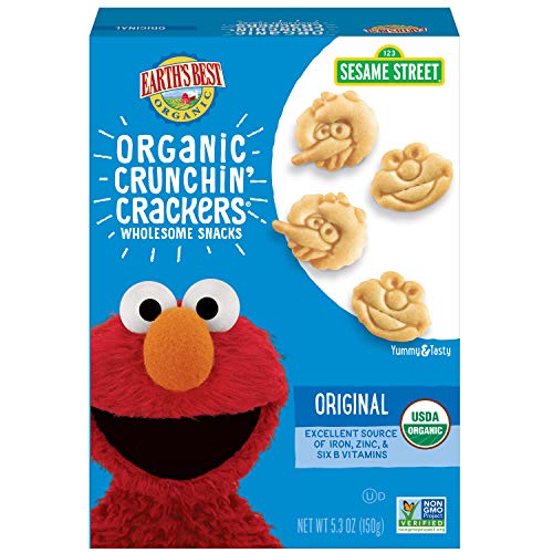 Earths Best Organic Sesame Street Toddler Crunchin Crackers, O