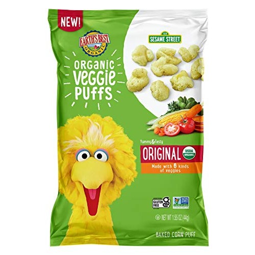 Earths Best Organic Sesame Street Toddler Snacks, Veggie, 4 Count