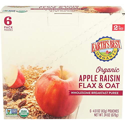 Earths Best Organic Stage 2 Baby Food, Apple Raisin Breakfast,
