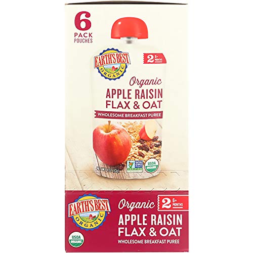 Earths Best Organic Stage 2 Baby Food, Apple Raisin Breakfast,