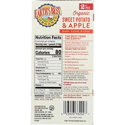 Earths Best Organic Stage 2 Baby Food, Sweet Potato &Amp; Beets, 3.