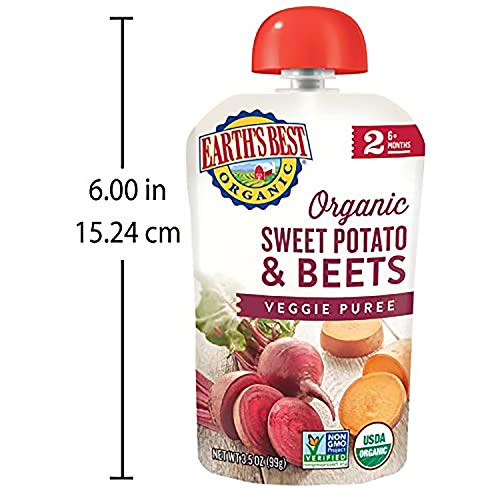 Earths Best Organic Stage 2 Baby Food, Sweet Potato &Amp; Beets, 3.