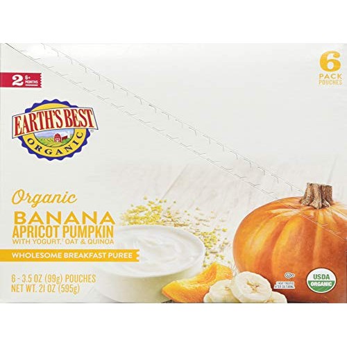 Earths Best Organic Stage 2 Breakfast Baby Food, Banana Apricot