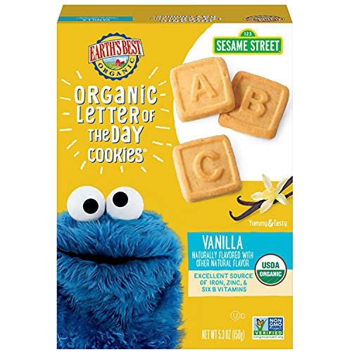 Earths Best Sesame Street Cookies, Vanilla, 5.3 Oz
