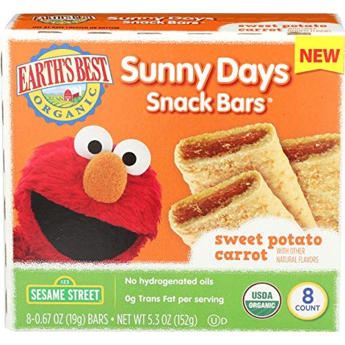 Earths Best, Sunny Day Bars Sweet Potato Carrot Organic 8 Count,