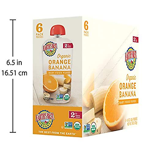 Earths Best Organic Baby Food Puree Pouch, Orange &Amp; Banana, Sta