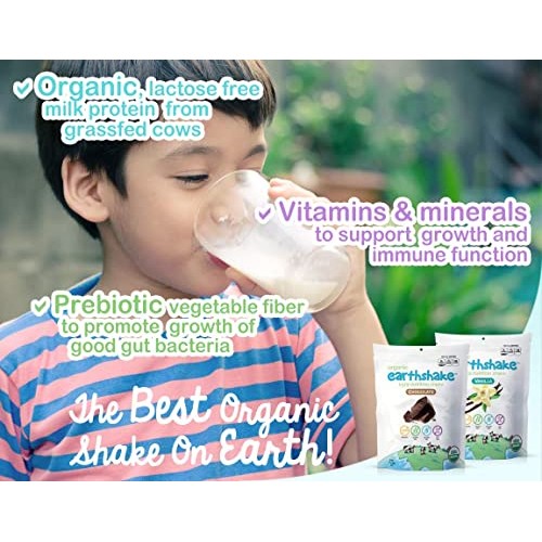 Earthshake Organic Kids Nutritional Protein Shake, Vanilla - Non