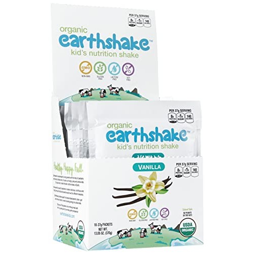 Earthshake Organic Kids Nutritional Protein Shake, Vanilla - Non