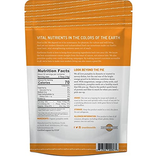 Raw Pumpkin Seeds Organic | Fresh, Hulled, No Shell, Unsalted Pe...