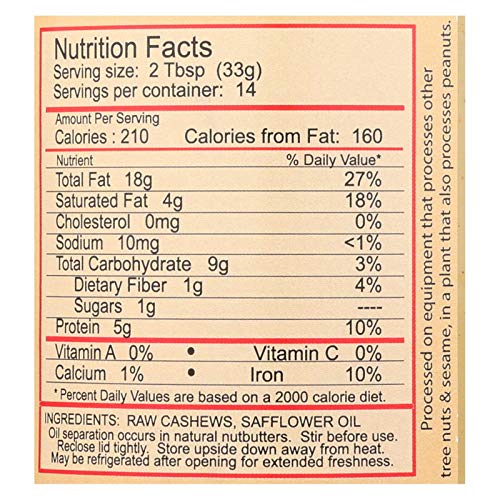 East Wind, Cashew Butter, Pack Of 6, Size 16 Oz - No Artificial