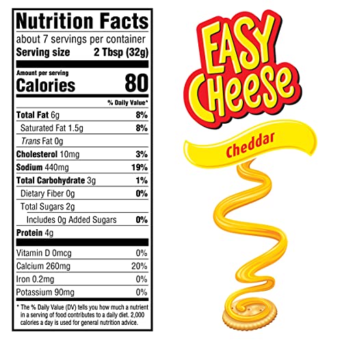 Easy Cheese Cheddar Cheese Snack, 8 Oz