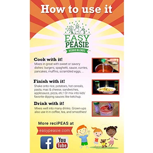 Easypeasie Vegetable Powder Blend For Picky Eaters, Kale, Spinac