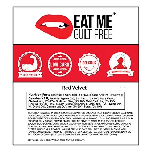 Eat Me Guilt Free Protein Brownie, Low Carb Healthy Snack Or Des