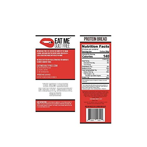 Eat Me Guilt Free Protein, Vegan, Whole Grain Bread, Low Carb, K